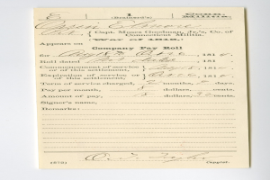 Handgeschriebene Unternehmenslohnbuchungsbeleg auf weißem Papier.