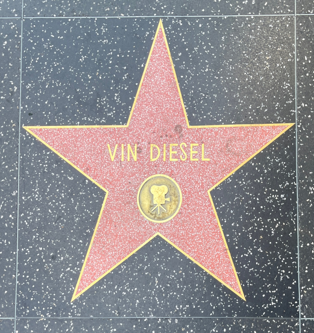 Stern auf dem Hollywood Walk of Fame mit der Inschrift "Vin Diesel".
