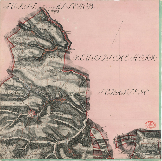 Alte detaillierte Karte von Schaffen, Deutschland, zeigt Straßen, Gebäude, Sehenswürdigkeiten und textuelle Informationen einschließlich Bevölkerung, Dichte und Lage.