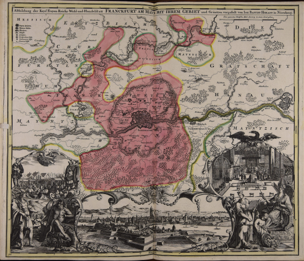 Ein altes Buch mit einer zentralen Deutschlandkarte, umgeben von Bildern und Text, strahlt einen klassischen und zeitlosen Look aus.