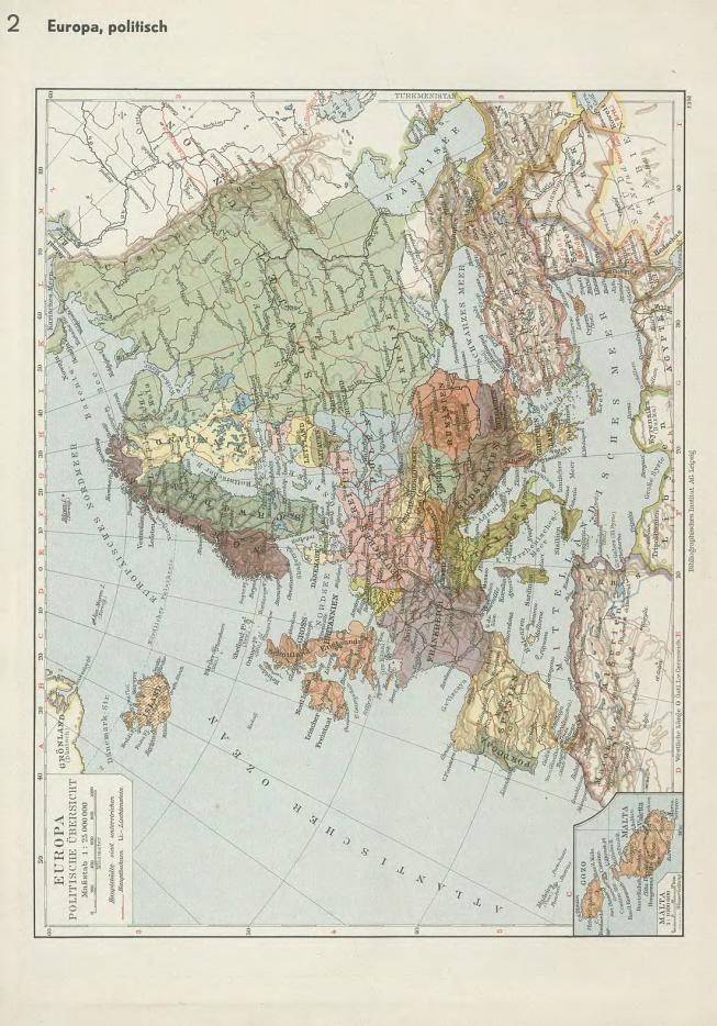 Alte 19. Jahrhundert-Karte von Europa, die politische Teilung zeigt, auf Papier gedruckt mit Text oben und unten.