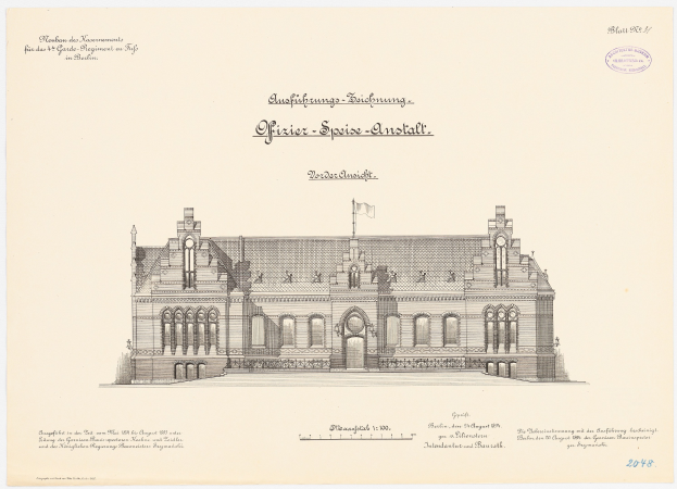 Schwarze und weiße Linienzeichnung des Reichstagsgebäudes, des Hauptsaals des Deutschen Parlaments in Berlin, mit der deutschen Flagge oben drauf, begleitet von Text.